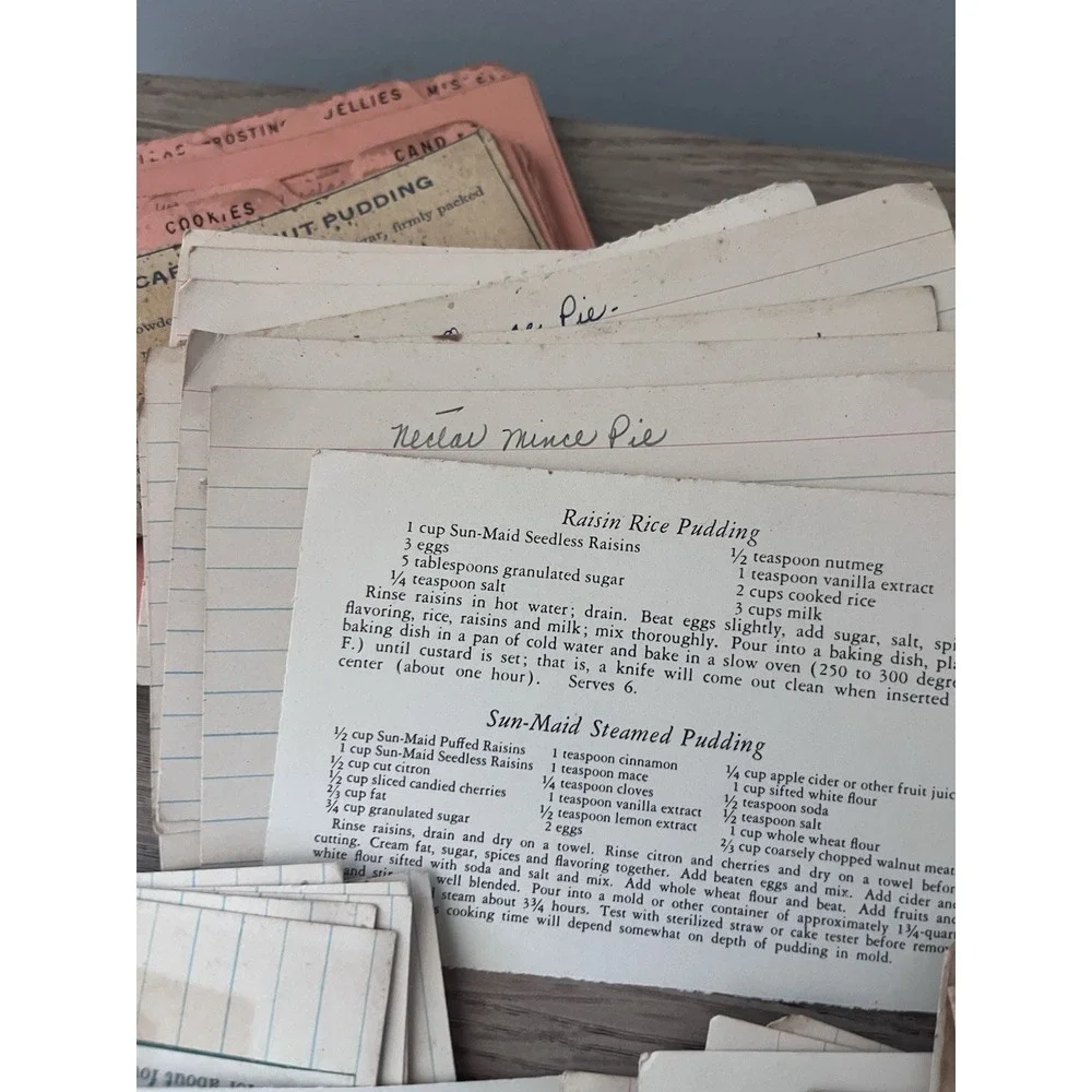 110 Vintage Handwritten, Hand Typed & Cutouts Recipe Cards Grandma Core MCM
